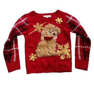 Margaux & Lexi Red Puppy Christmas Sweater 5